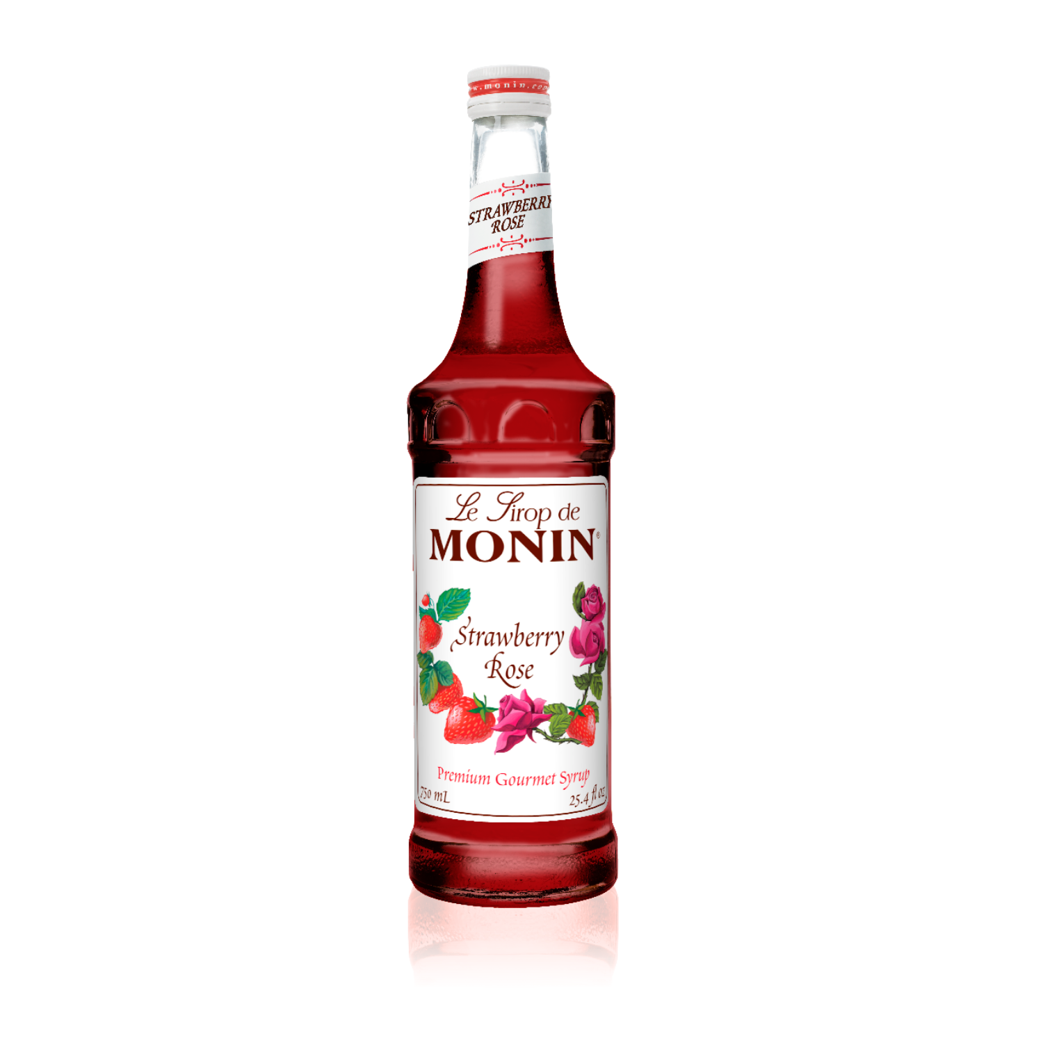 Monin Strawberry Rose Syrup, 750ML bottle (12 count); M-AR318A