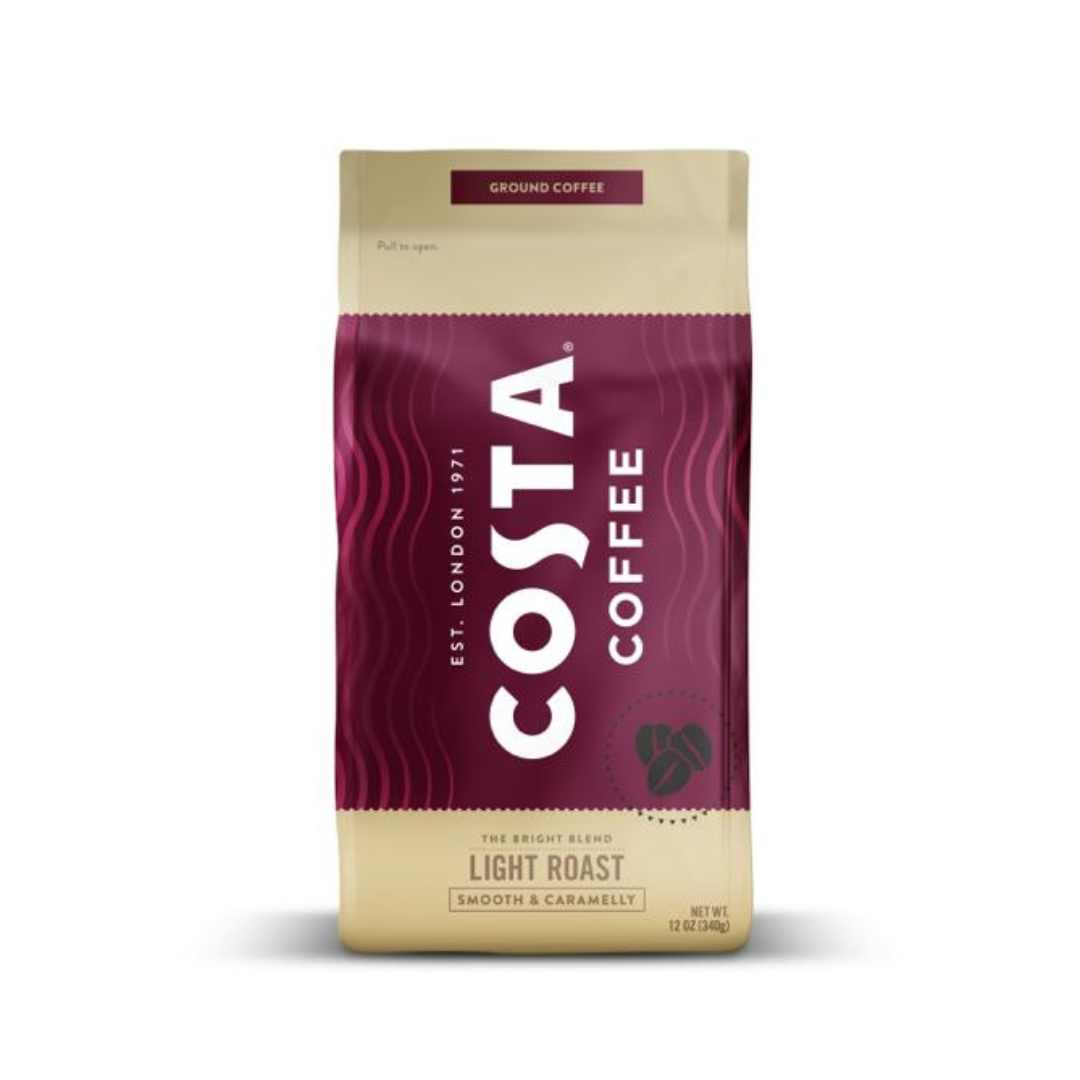 Costa Light Roast Ground Coffee, 12 oz Retail bag (10 count); 704900