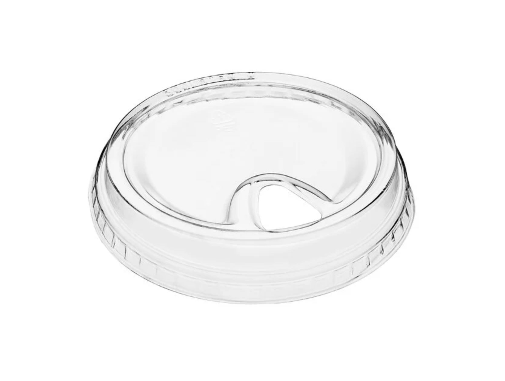 EcoQuality Strawless Cold Sip Lids 12-24 oz Clear PET; CEI101