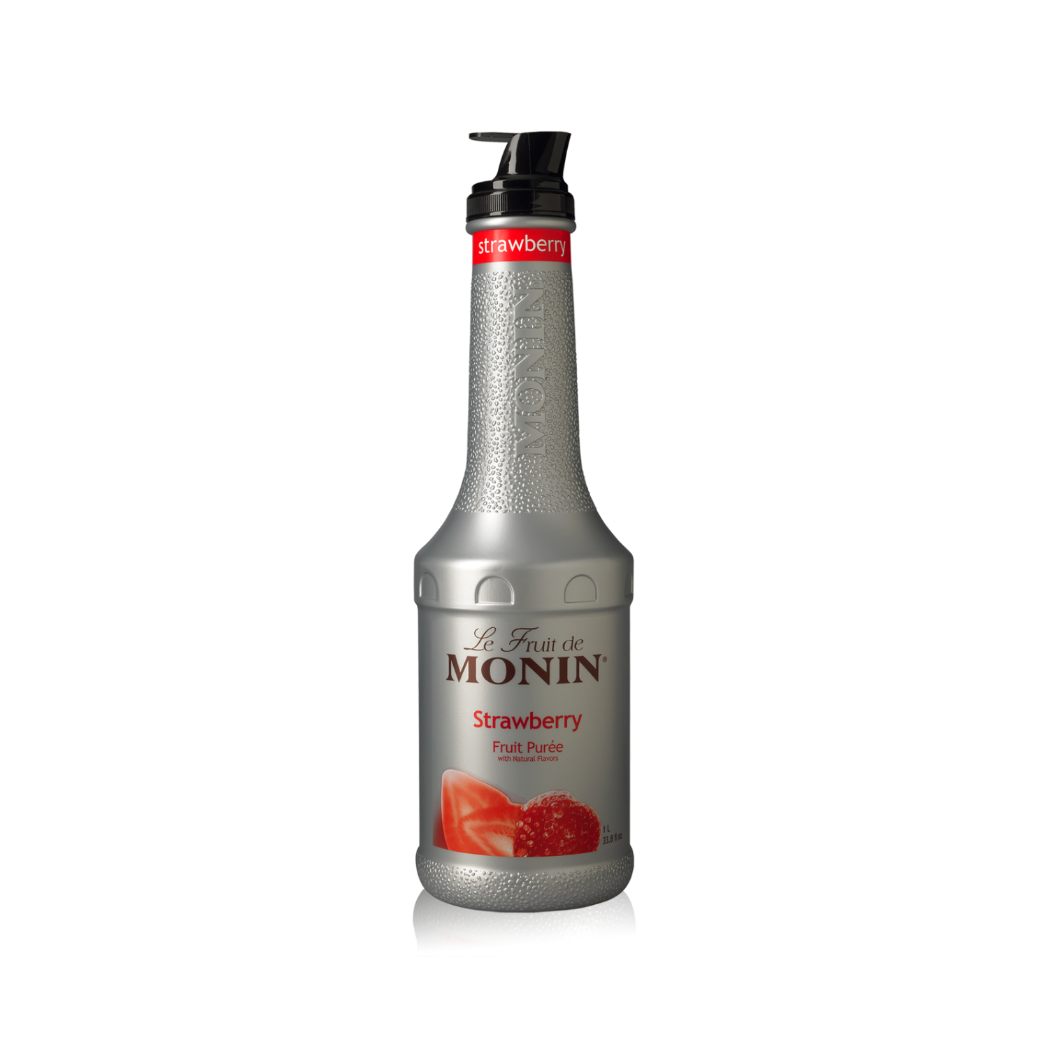 Monin Strawberry Puree, 1 Liter Bottle (4 count); M-RP042F