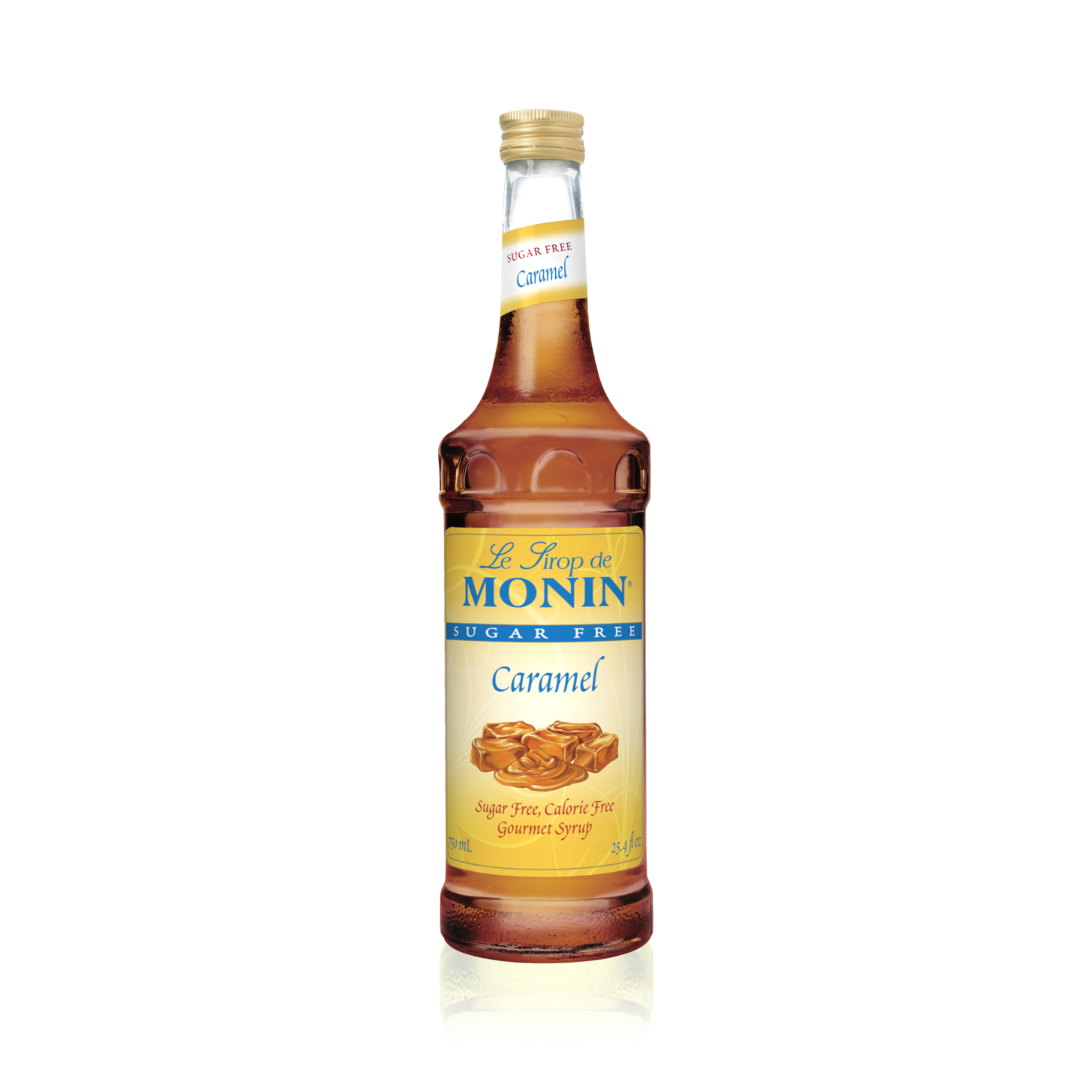 Monin Sugar Free Caramel Syrup, 750ML bottle (12 count); M-AS009A