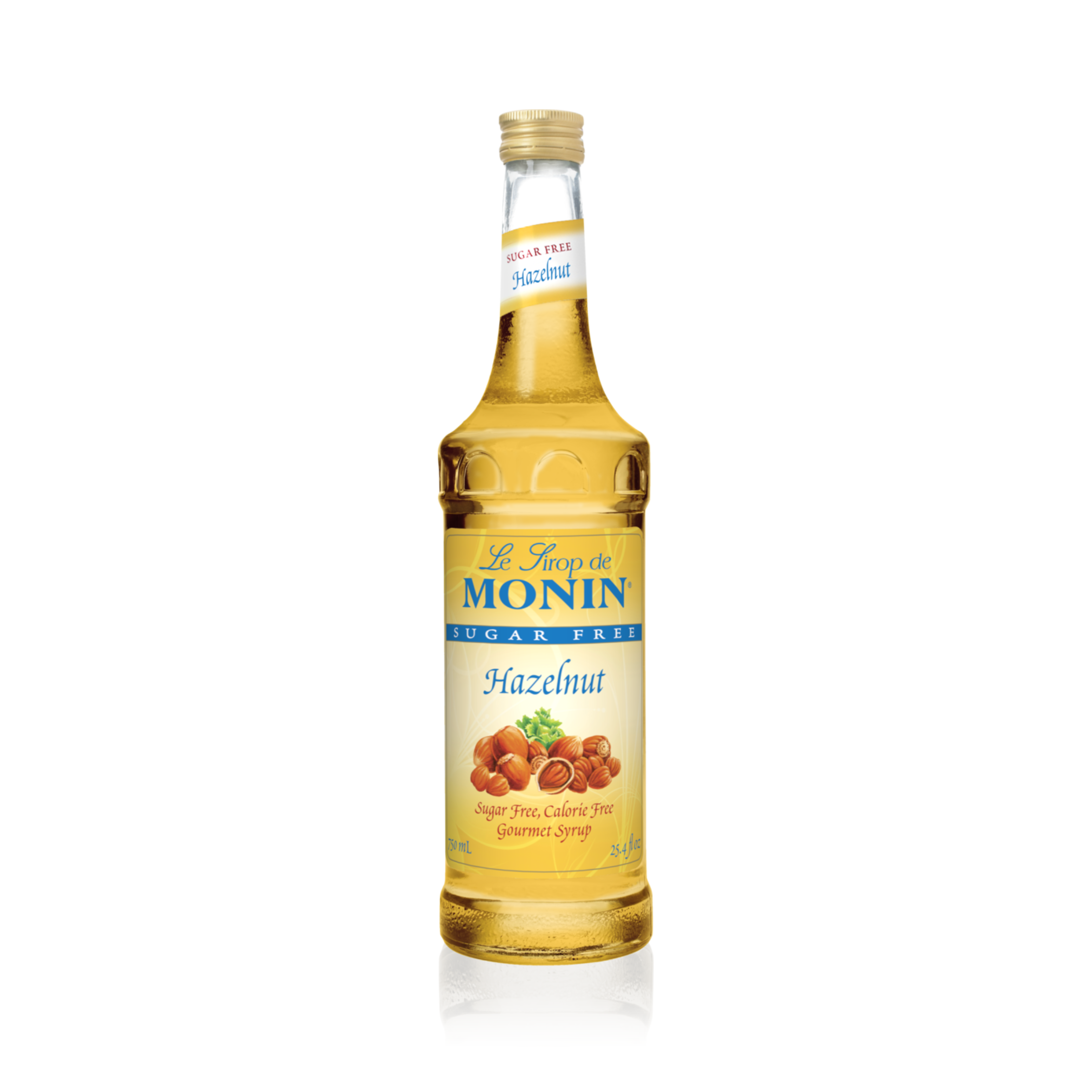 Monin Sugar Free Hazelnut Syrup, 750ML bottle (12 count); M-AS023A