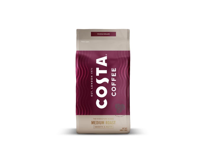 SAMPLE of Costa Medium Roast Whole Bean Coffee, 12 oz bag (1 count); 704901-E
