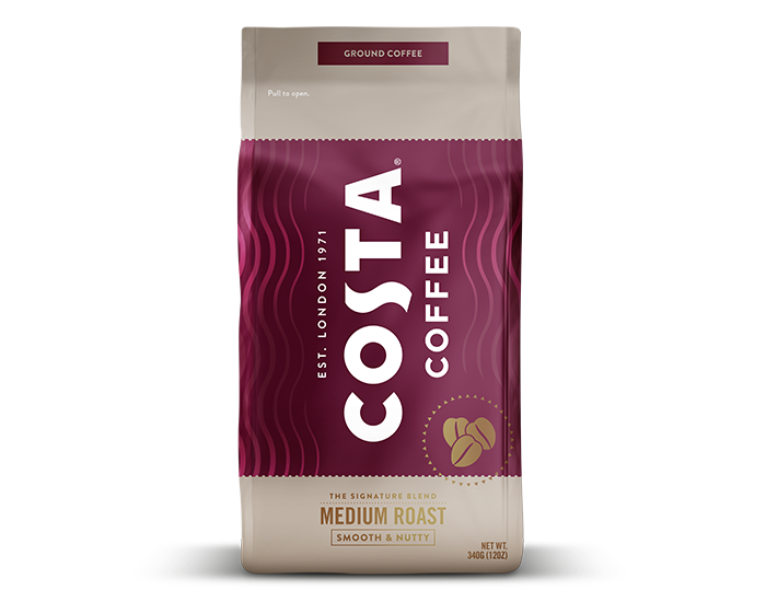 Costa Medium Roast Ground Coffee, 12 oz Retail bag (10 count); 704905